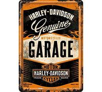 Nostalgic Art Harley-Davidson Garage, carte postale métallique 14 cm x 10 cm