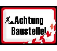 Nostalgic-Art 22149 Plaque en métal Attention Travaux [en Allemand] 20 x 30 cm