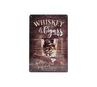 Nostalgic-Art 22257 Plaque en tôle Open Bar Whiskey 20 x 30 cm