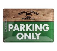 Nostalgic-Art 22258, John Deere Parking Only, Plaque en tôle 20 x 30 cm, métal, Multicolore, 20 x 30 x 0,2 cm