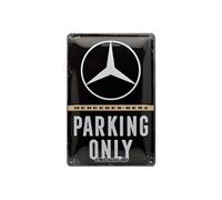 Nostalgic-Art 22276 MERCEDES-BENZ Parking Only - Retro Panneau plaque de Vintage Décoration Murale Métal - 20 x 30 cm, multicolore, 20 x 30 x 0,2 cm