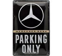 Nostalgic-Art 22276 MERCEDES-BENZ Parking Only - Retro Panneau plaque de Vintage Décoration Murale Métal - 20 x 30 cm, multicolore, 20 x 30 x 0,2 cm G
