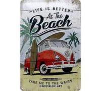 Nostalgic-Art 22277 VW Bulli-Beach Rétro Plaque de panneau Vintage Décoration Murale Métal 20 x 30 cm, multicolore, 20 x 30 x 0,2 cm G