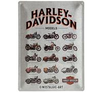 Nostalgic-Art 23233 Plaque vintage Harley-Davidson - Model Chart - Idée de cadeau pour les fans de moto, en métal, Déco Design Retro, 30 x 40 cm