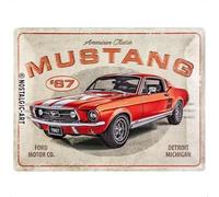 Nostalgic-Art 23298 Ford Mustang - GT 1967 Red - Idée de cadeau pour fans de voitures, en métal, Design Retro pour la décoration, 30 x 40 cm