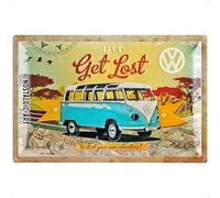 Volkswagen Combi T1 Bleu - Let's Get Lost - 60 x 40 cm Bleu
