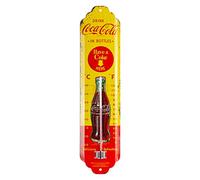 Nostalgic-Art - Thermomètre Métallique Intérieur Extérieur - Coca Cola Yellow