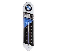 Nostalgic-Art 80312 Thermomètre analogique BMW - Garage - Cadeau pour les fans d'accessoires automobiles, en métal, Vintage décoration, 6,5 x 28 cm
