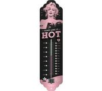 Nostalgic-Art 80317 Marilyn Some Like It Hot - Thermomètre rétro - Intérieur - Décoration murale, Métal, multicolore, 28 x 6,5 x 2 cm Multicolore