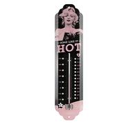 Nostalgic-Art 80317Thermomètre Motif de Marilyn avec Mots Anglais Some Like It Hot Utilisation en intérieur Décoration Murale rétro