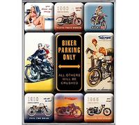 IMPACT ET STRATEGIE Boite de 9 mini-magnets Moto - 3 magnets de 4.5 x 2,3 cm - 6 magnets de 2.3 x 2,3 cm Multicolore