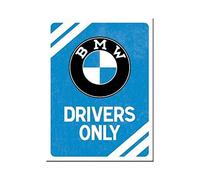 Nostalgic-Art Aimant BMW, Métal, Drivers Only Blue, 6 x 8 x 0.1 cm