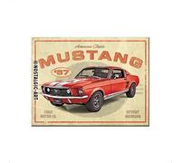 Nostalgic-Art Aimant de réfrigérateur rétro 6 x 8 cm Ford Mustang - GT 1967 Red - Idée Cadeau pour Les Fans des Accessoires Ford, en métal, Design Vintage