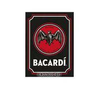 Nostalgic-Art, Aimant de réfrigérateur rétro Bacardi - Logo Noir - Idée Cadeau pour Les Fans de Rhum en métal Vintage 6 x 8 cm