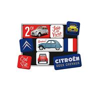 Nostalgic-Art Aimants rétro pour frigo, Citroen - C'est la Vie - Idée de Cadeau pour Fans de Voitures, décoration magnétique, Design Vintage, 9 pièces
