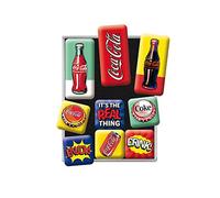 Nostalgic-Art Aimants rétro pour frigo, Coca Cola - Pop Art - Idée de Cadeau pour Fans de Coke, déco Tableau magnétique, Design Vintage, 9 pièces