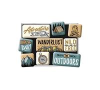 Nostalgic-Art Aimants rétro pour frigo, Outdoor Adventure - Idée de Cadeau pour Fans de Camping, déco Tableau magnétique, Design Vintage, 9 pièces