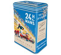 Nostalgic-Art Boîte à café, 1,3 l, 24h Le Mans - Racing Poster Blue - Idée cadeau pour fans de moteur, Official License Product (OLP), récipient avec couvercle aromatique, design vintage