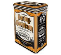 Nostalgic-Art Boîte à café, 1,3 l, Harley-Davidson - Genuine Motorcycles - Idée de cadeau pour motards, récipient avec couvercle aromatique, design vintage