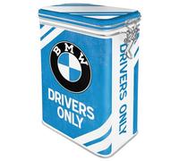 Nostalgic-Art Boîte à café rétro, 1,3 l, Official License Product (OLP), BMW - Drivers Only - Idée de Cadeau pour Fans de BMW, récipient avec Couvercle aromatique, Design Vintage