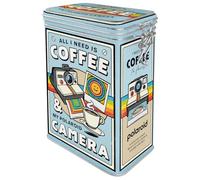 Nostalgic-Art Boîte à café rétro, 1,3 l, Polaroid - Coffee & Camera - Idée cadeau pour les fans de photographie, Official License Product (OLP), récipient avec couvercle aromatique, design vintage