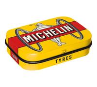 Nostalgic-Art Boîte à pilules rétro, 4 x 6 x 1,6 cm, Michelin - Tyres Bibendum Yellow - Idée de cadeau pour fans de moteur, avec dragées à la menthe, design vintage