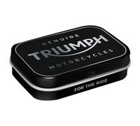 Nostalgic-Art Boîte à pilules rétro, 4 x 6 x 1,6 cm, Triumph - Logo Silver - Idée de cadeau pour motards, avec dragées à la menthe, design vintage