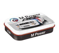 Nostalgic-Art Boîte à pilules rétro XL, 6 x 9,5 x 2 cm, BMW Motorsport - M Power E30 - Idée cadeau pour fans de BMW, Official License Product (OLP), avec dragées à la menthe, design vintage