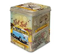 Nostalgic-Art Boîte à thé rétro, Bulli T1 - Let's Get Lost - Idée de cadeau pour le bus VW, pour thé en vrac et en sachets, Design vintage, 100 g