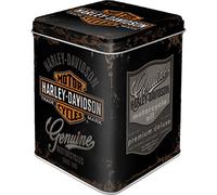 Nostalgic-Art Boîte à thé rétro, Harley-Davidson - Genuine - Idée de Cadeau pour Fans de Moto, pour thé en Vrac et en sachets, Design Vintage, 100 g