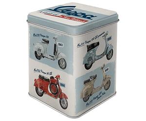 Nostalgic-Art Boîte à thé rétro, Vespa - Model Chart - Idée de Cadeau pour Fans de Scooters, pour thé en Vrac et en sachets, Design Vintage, 100 g