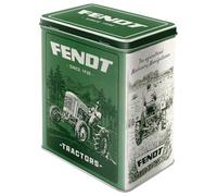 Nostalgic-Art Boîte de conservation rétro L, 3 l, Fendt - Green Fields - Idée cadeau pour fans des tracteurs, Official License Product (OLP), grande récipient métallique, design vintage