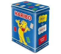 Nostalgic-Art Boîte de conservation rétro L, 3 l, HARIBO - Enjoy the Taste blue - Idée cadeau pour les gourmands, Official License Product (OLP), grande récipient métallique, design vintage