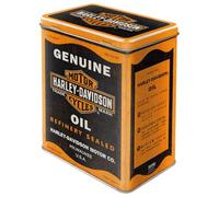 Nostalgic-Art Boîte de conservation rétro L, 3 l, Harley-Davidson - Genuine Oil - Idée cadeau pour motards, Official License Product (OLP), grande récipient métallique, design vintage