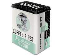 Nostalgic-Art Boîte de conservation rétro L, Coffee First - Idée de cadeau pour nostalgiques, Grande récipient à café métallique, Design vintage, 3 l