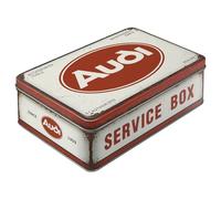 Nostalgic-Art Boîte de conservation rétro plat, 2,5 l, Audi - Service Box - Idée de cadeau pour fans de Audi, récipient en tôle avec couvercle, design vintage