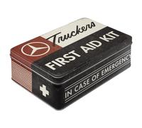 Nostalgic-Art Boîte de conservation rétro plat, 2,5 l, Daimler Truck - First Aid Kit - Idée de cadeau pour fans d'accessoires automobiles, récipient en tôle avec couvercle, design vintage