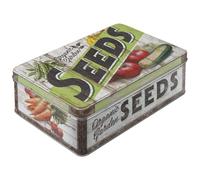 Nostalgic-Art Boîte de conservation rétro plat, 2,5 l, Garden Seeds - Idée cadeau pour fans de jardinage, récipient en tôle avec couvercle, design vintage