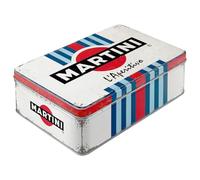 Nostalgic-Art Boîte de conservation rétro plat, 2,5 l, Martini - L'Aperitivo - Idée cadeau comme accessoire du bar, Official License Product (OLP), récipient en tôle avec couvercle, design vintage