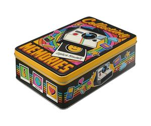 Nostalgic-Art Boîte de conservation rétro plat, 2,5 l, Polaroid - Memories - Idée cadeau pour les fans de photographie, Official License Product (OLP), récipient en tôle avec couvercle, design vintage