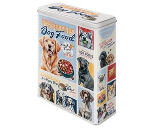 Nostalgic-Art Boîte de conservation rétro XL, 4 l, Premium Dog Food - Idée cadeau pour propriétaires des chiens, grande récipient pour les croquettes métallique, design vintage