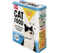 Nostalgic-Art Boîte de Conservation rétro XL, Cat Food Mix - Idée de Cadeau pour Amoureux des Chats, Grande récipient métallique, Design Vintage, 4 l