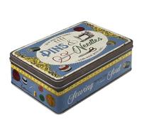 Nostalgic-Art Boîte rétro Plat, Pins & Needles Sewing Box - Idée de Cadeau pour la Cuisine, Récipient avec Couvercle, Design Vintage, 2,5 l