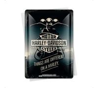 Nostalgic-Art Carte de vœux rétro en tôle Motif Harley Davidson Different 10 x 14 cm