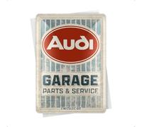 Nostalgic-Art Carte postale rétro, 10 x 14 cm, Audi - Garage - Idée cadeau pour fans de Audi, Official License Product (OLP), en métal, mini plaque comme carte de voeux
