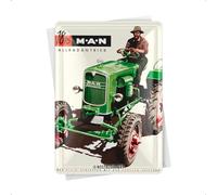 Nostalgic-Art Carte postale rétro, 10 x 14 cm, MAN Traktor Grün | original license product (OLP), en métal, design vintage, Idée cadeau pour fans des tracteurs