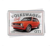 Nostalgic-Art Carte postale rétro, 10 x 14 cm, VW Golf - GTI 1976 - Idée cadeau pour le bus Volkswagen, Official License Product (OLP), en métal, mini plaque comme carte de voeux