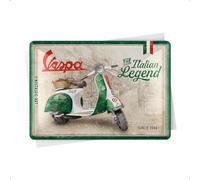 Nostalgic-Art Carte postale rétro en tôle - 10 x 14 cm - Vespa - Légende italienne - Idée de cadeau pour les fans de scooters - Mini plaque en étain comme carte de vœux