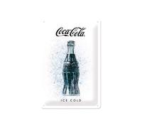 Nostalgic-Art Coca-Cola Plaque en tôle Blanc glacé 25 x 50 cm