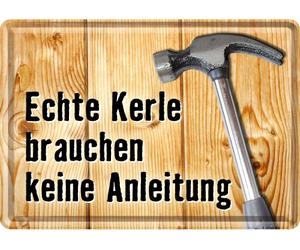 Nostalgic Art Echte Kerle..., carte postale métallique 14 cm x 10 cm